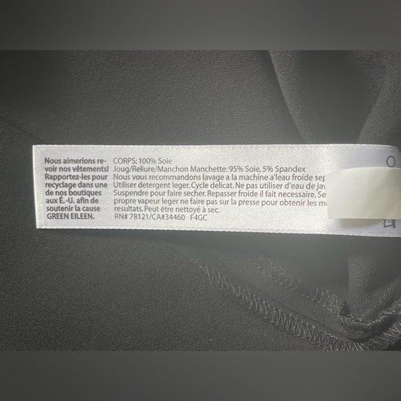 Eileen Fisher 100% Silk Black Mini Dress L - Picture 9 of 9